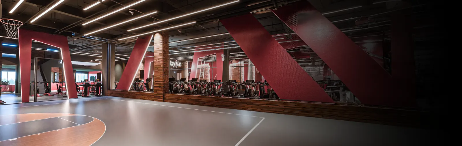 Terrain de basket intérieur